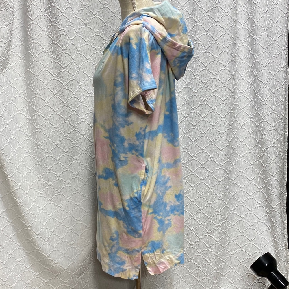 Polo Ralph Lauren size XL Blue Pink yellow and White tie dye hoodie dress casual - Picture 7 of 16